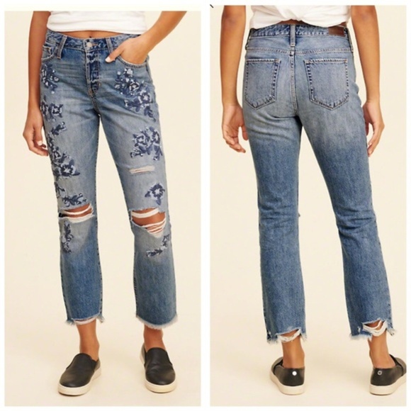Hollister Denim - Hollister High Rise Vintage Straight Floral Jeans